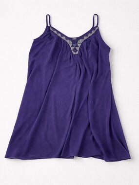 Express Beaded V-Neck Mini Slip Dress Purple Size Medium